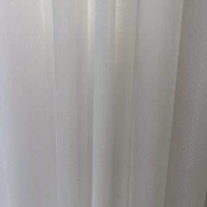 Effen Gebroken Wit Vitrage - Franse Voile Waterzacht - 300 CM Kamerhoog - Loodveter